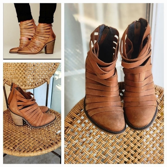 Free Hybrid Booties Heel Brown‎ Leathe - Picture 1 of 9